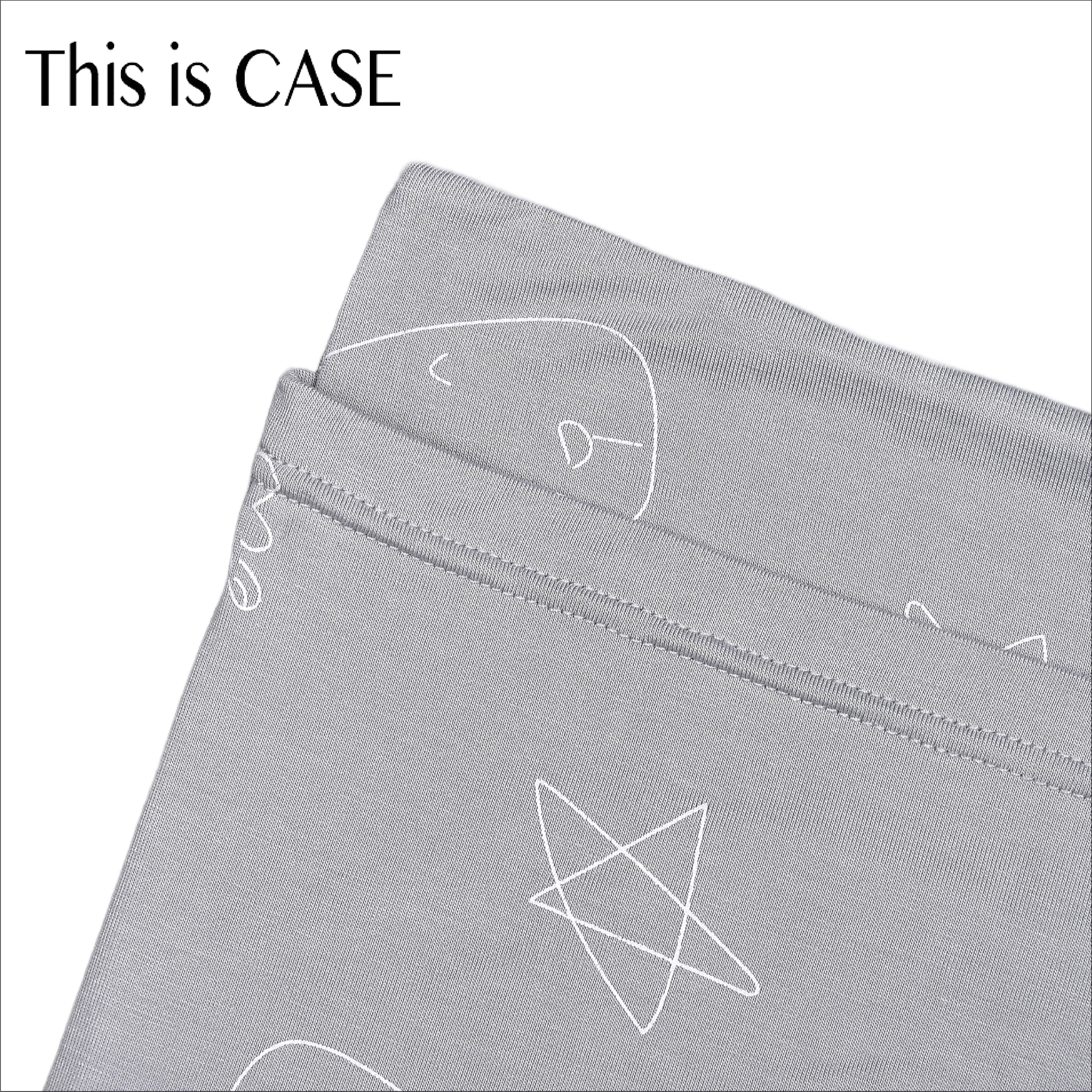 Bed-Time Buddy Case Cute Big Star & Head Grey with Color tag - XL