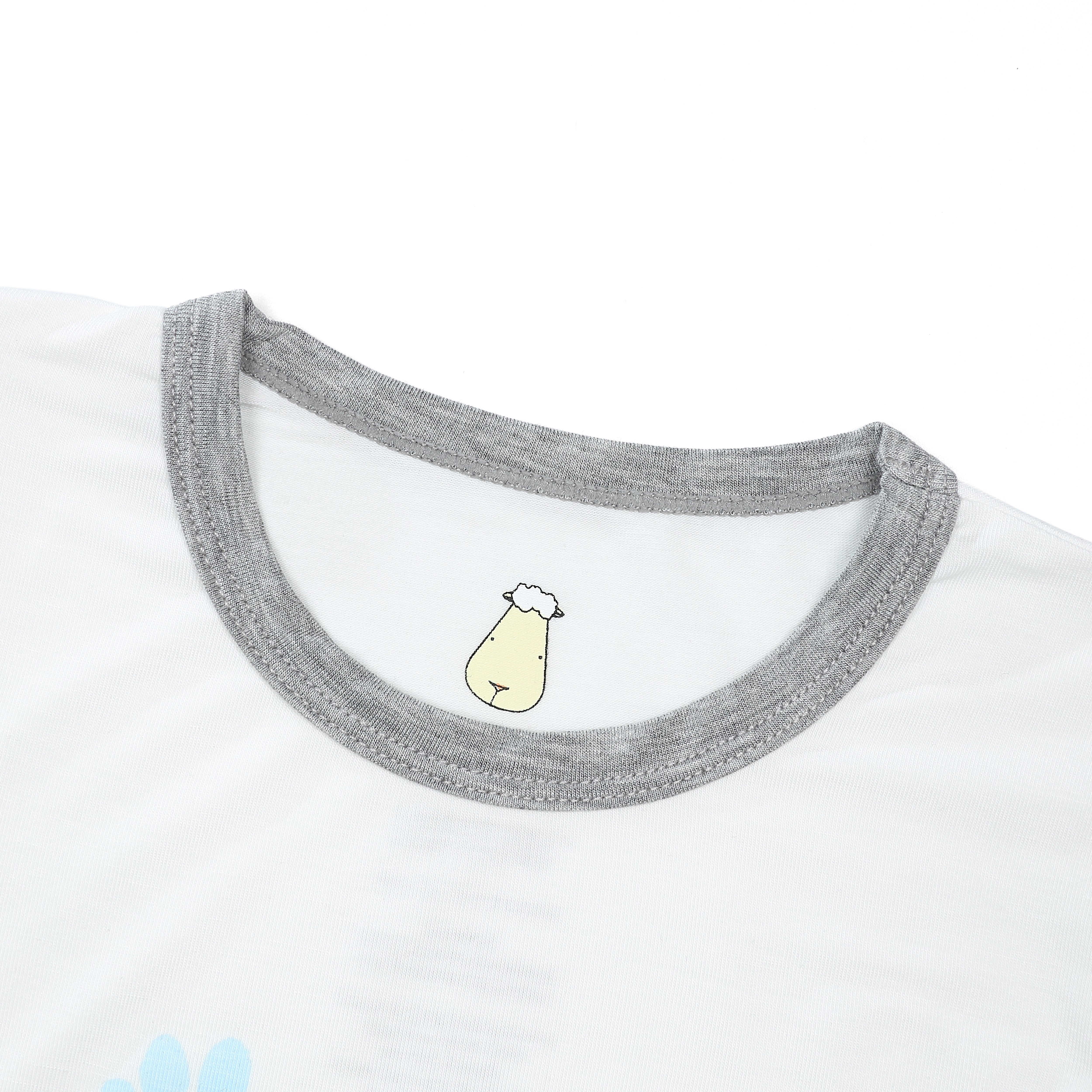 Pyjamas Set S03 White + Pants S01 Grey