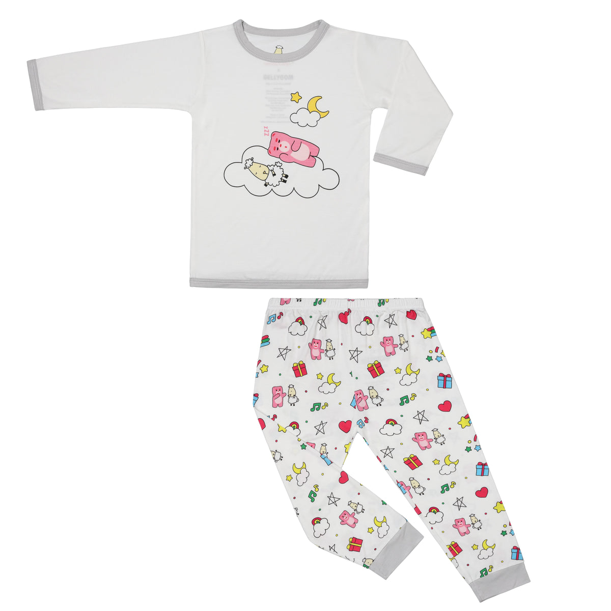 Pyjamas Set BG02 White + Pants BG02 White