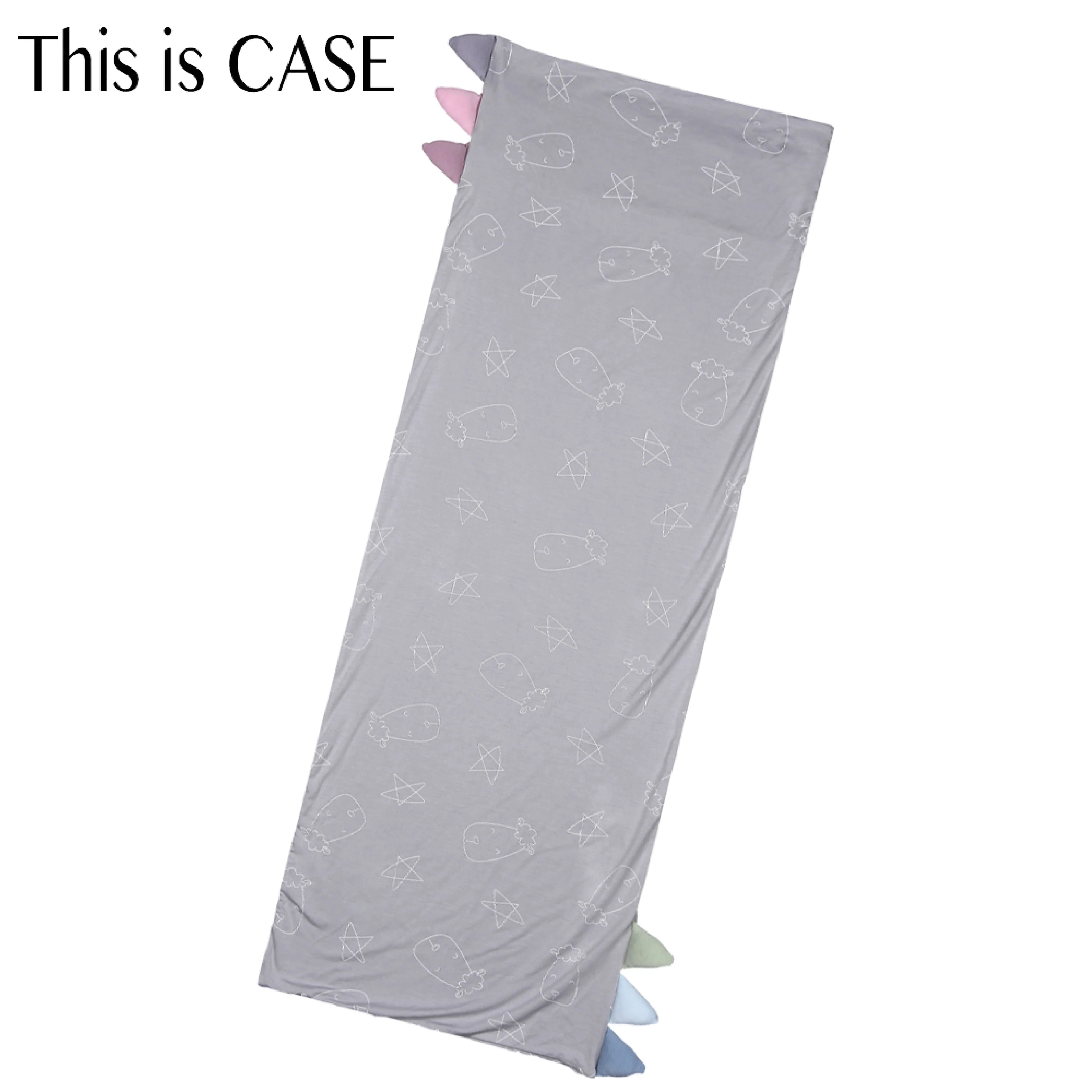 Bed-Time Buddy Case Cute Big Star & Head Grey with Color tag - XL