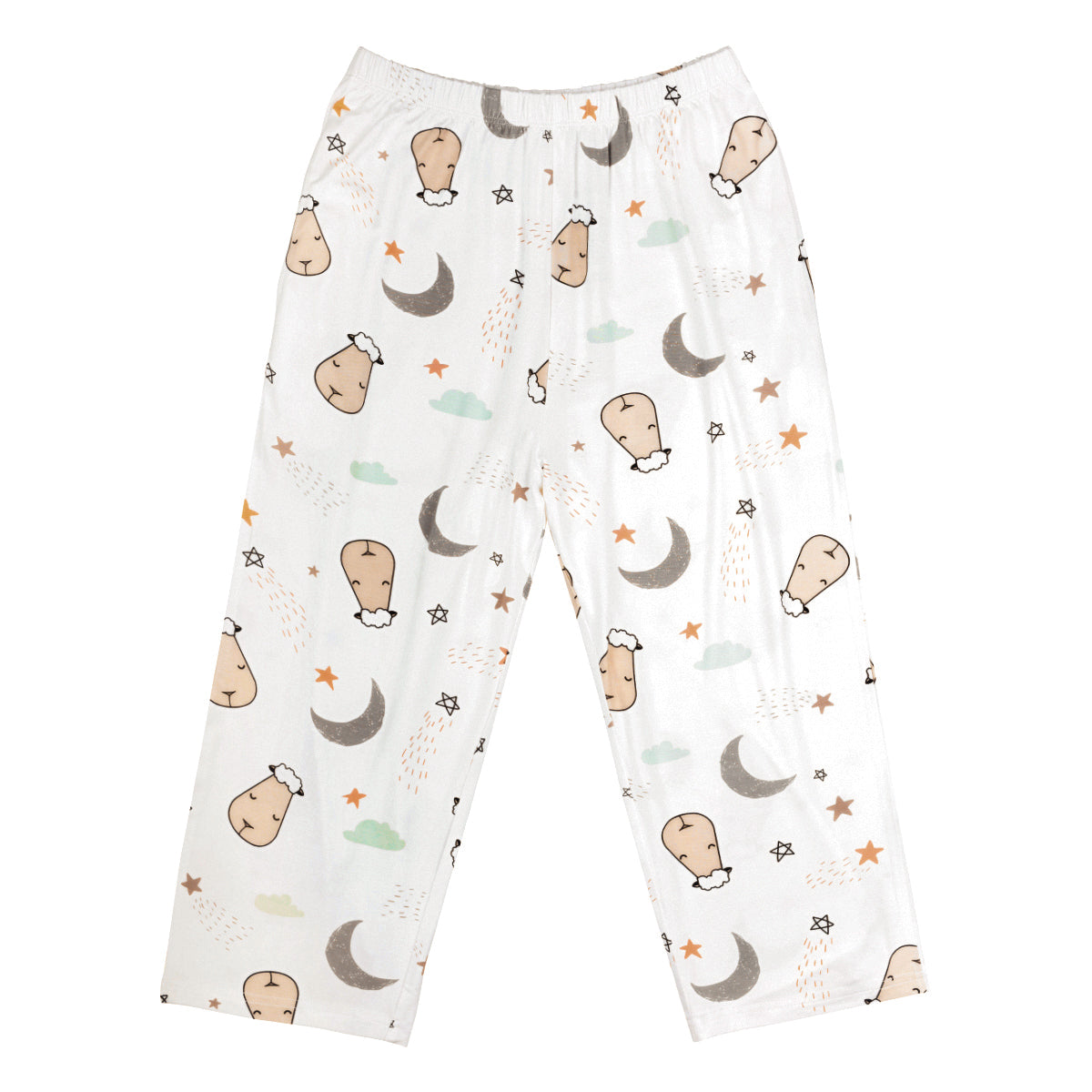 Women Cropped Pants Goodnight Baa Baa White