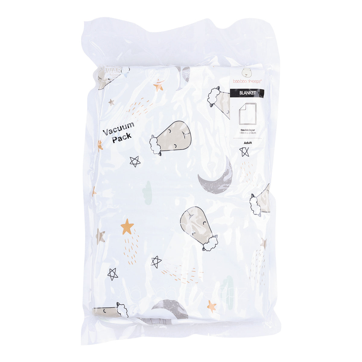 Double Layer Blanket Goodnight Baa Baa White Adult