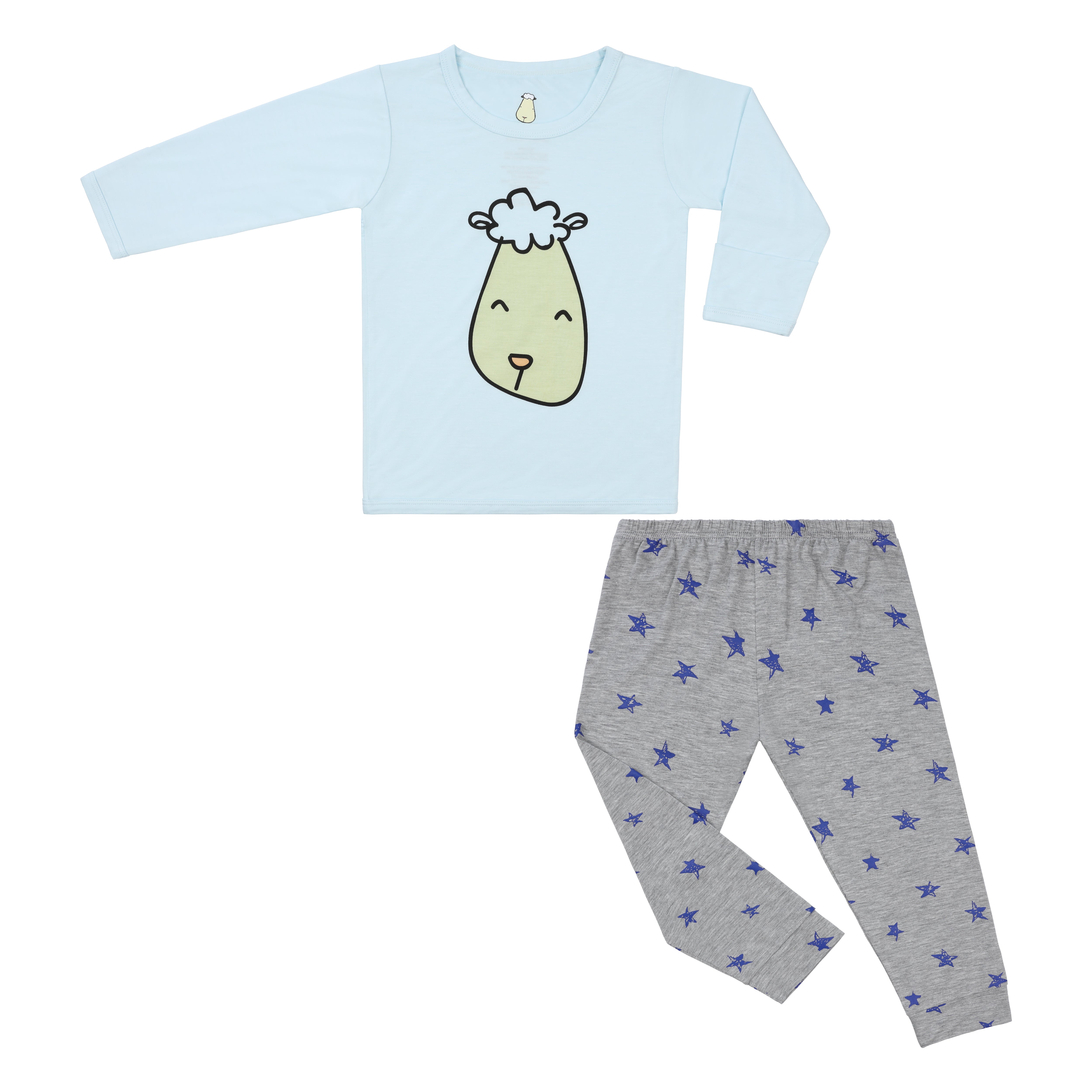 Pyjamas Set Big Face Blue + Blue Star Grey