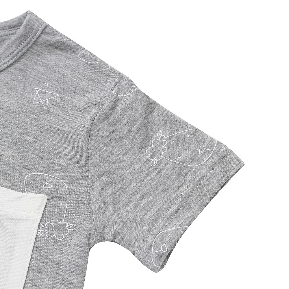 Short Sleeve Shirt Sweet Dreams Baa Baa Grey + Shorts Sweet Dreams Baa Baa Grey