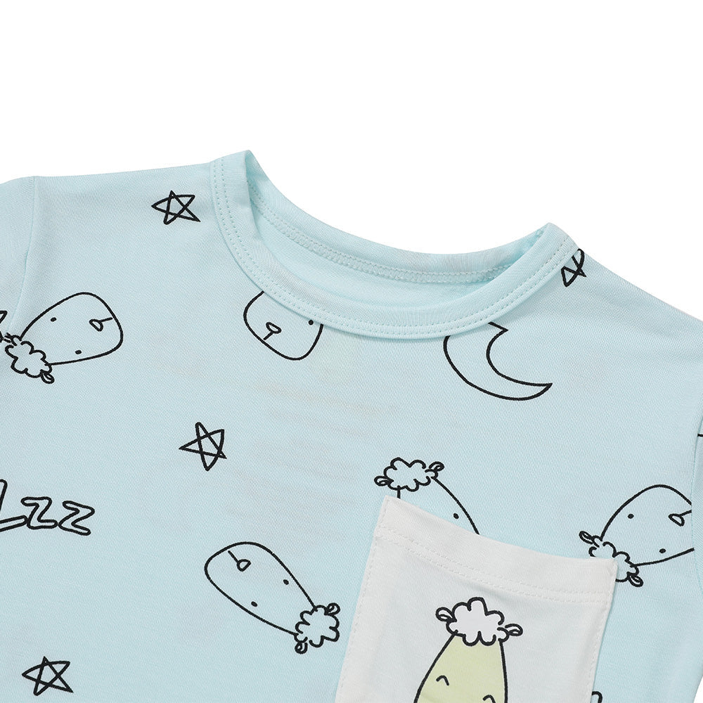 Short Sleeve Shirt Sweet Dreams Baa Baa Blue + Shorts Sweet Dreams Baa Baa Blue