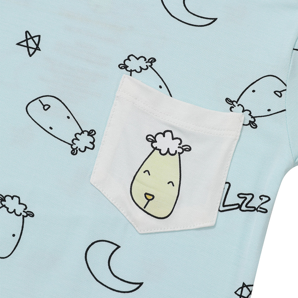 Short Sleeve Shirt Sweet Dreams Baa Baa Blue + Shorts Sweet Dreams Baa Baa Blue