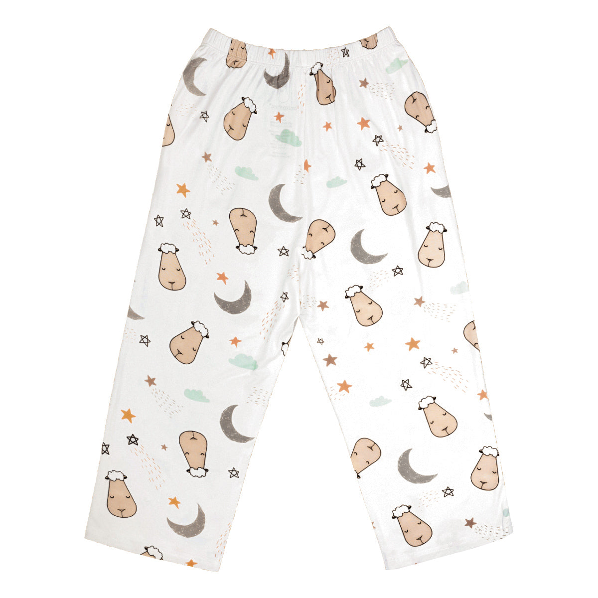 Women Cropped Pants Goodnight Baa Baa White