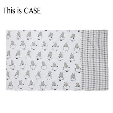 Bed-Time Buddy™ Case Big Sheepz White + Checkers Grey with Color & Stripe Tag - Adult