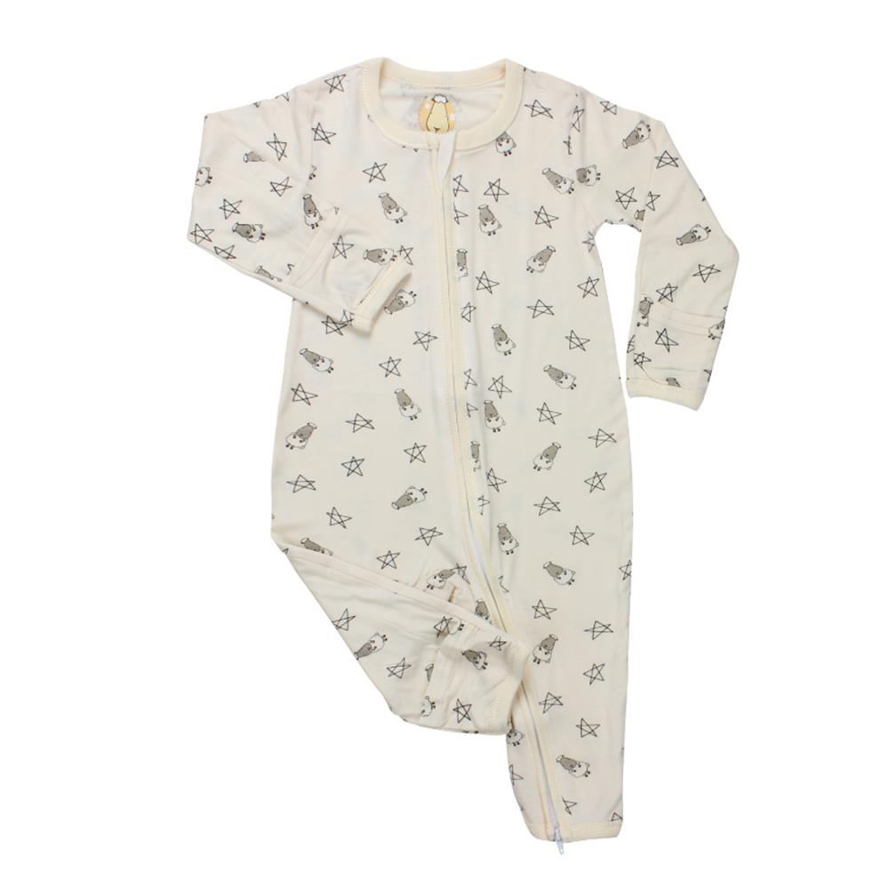 Romper Zip Yellow Small Sheep & Stars