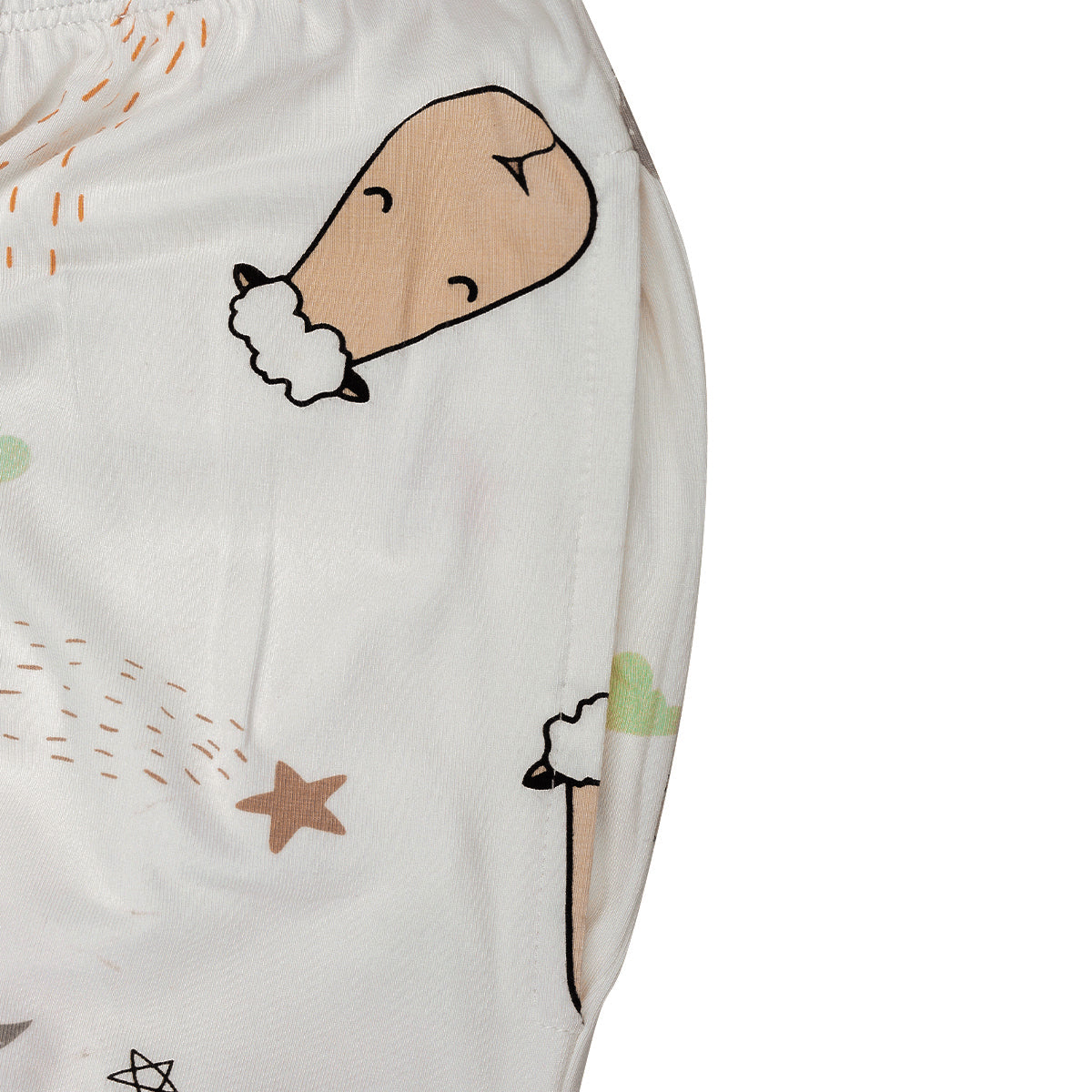 Women Cropped Pants Goodnight Baa Baa White