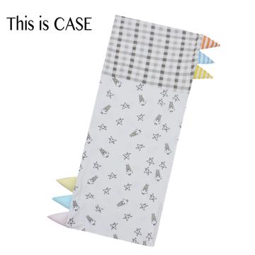 Bed-Time Buddy™ Case Small Star & Sheepz White + Checkers Grey with Stripe tag - Jumbo