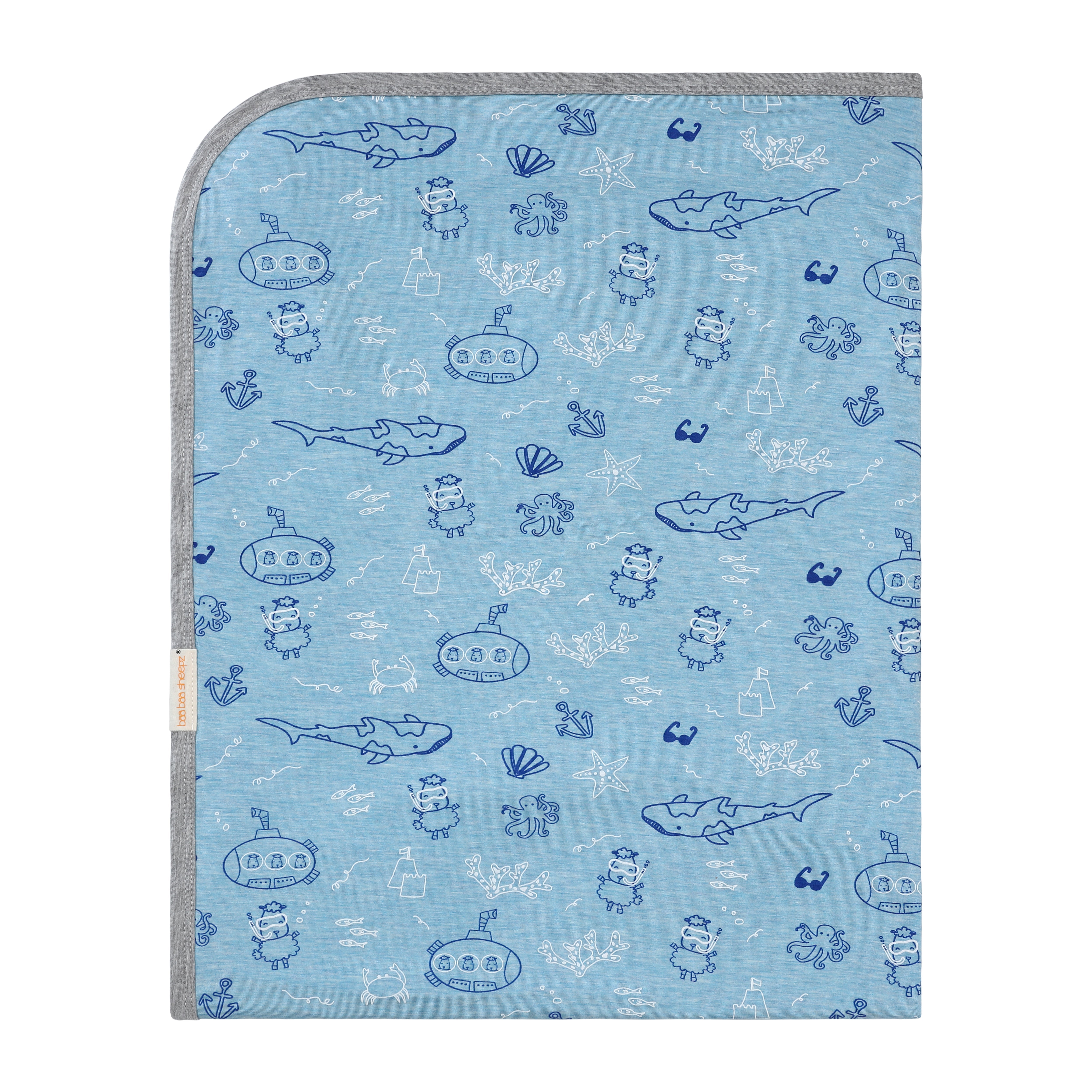Single Layer Blanket Ocean Baa-ddies Blue - 36M