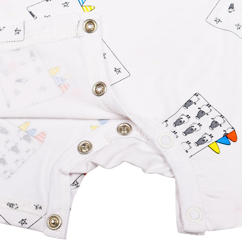 Romper Short Sleeve Buddy-Me Everywhere Milk