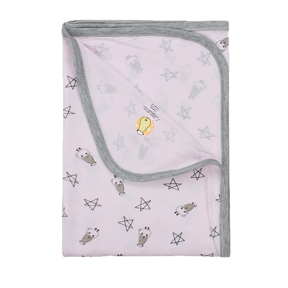 Single Layer Blanket Small Star & Sheepz Pink - 4T