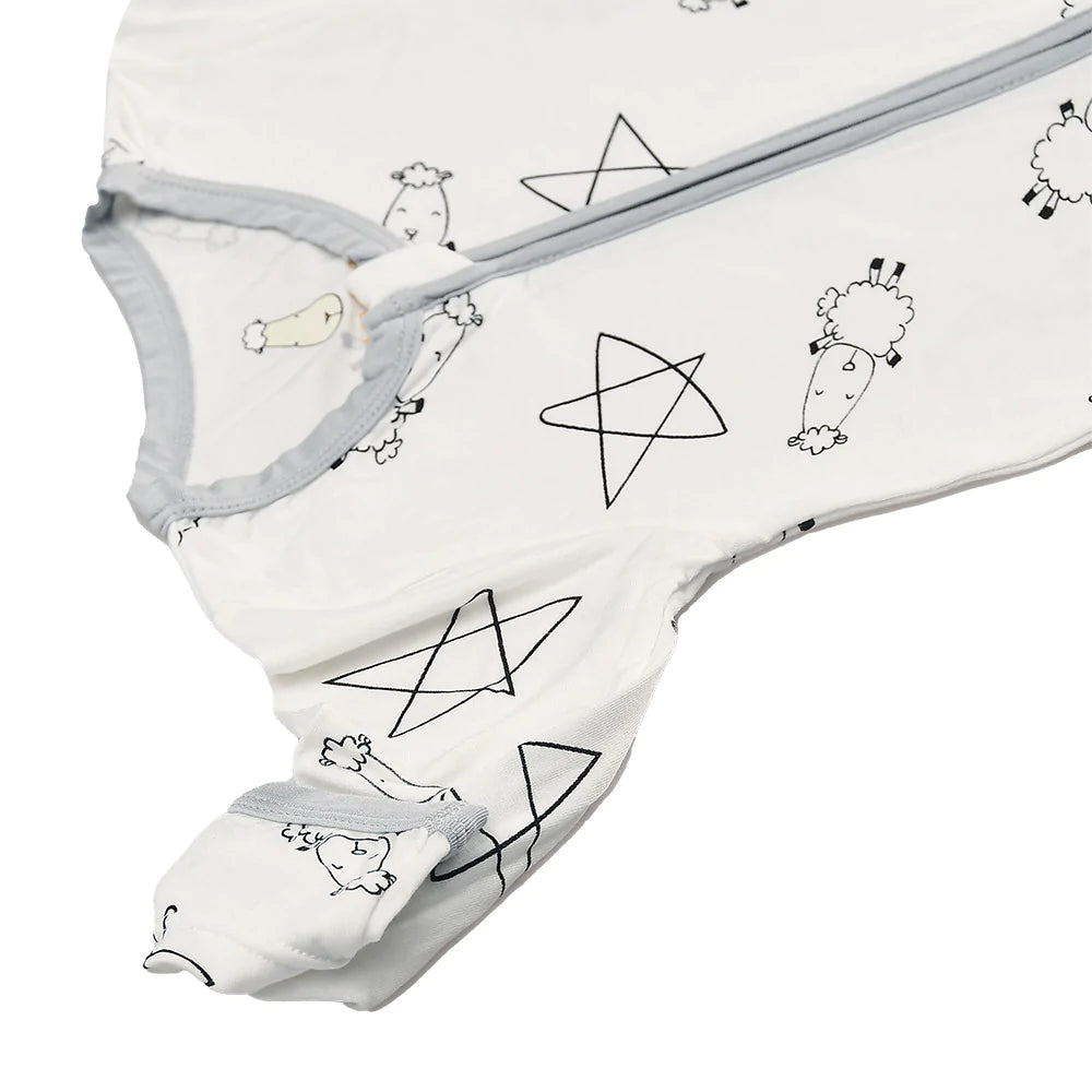 Romper Zip Cute Big Star & Sheepz White