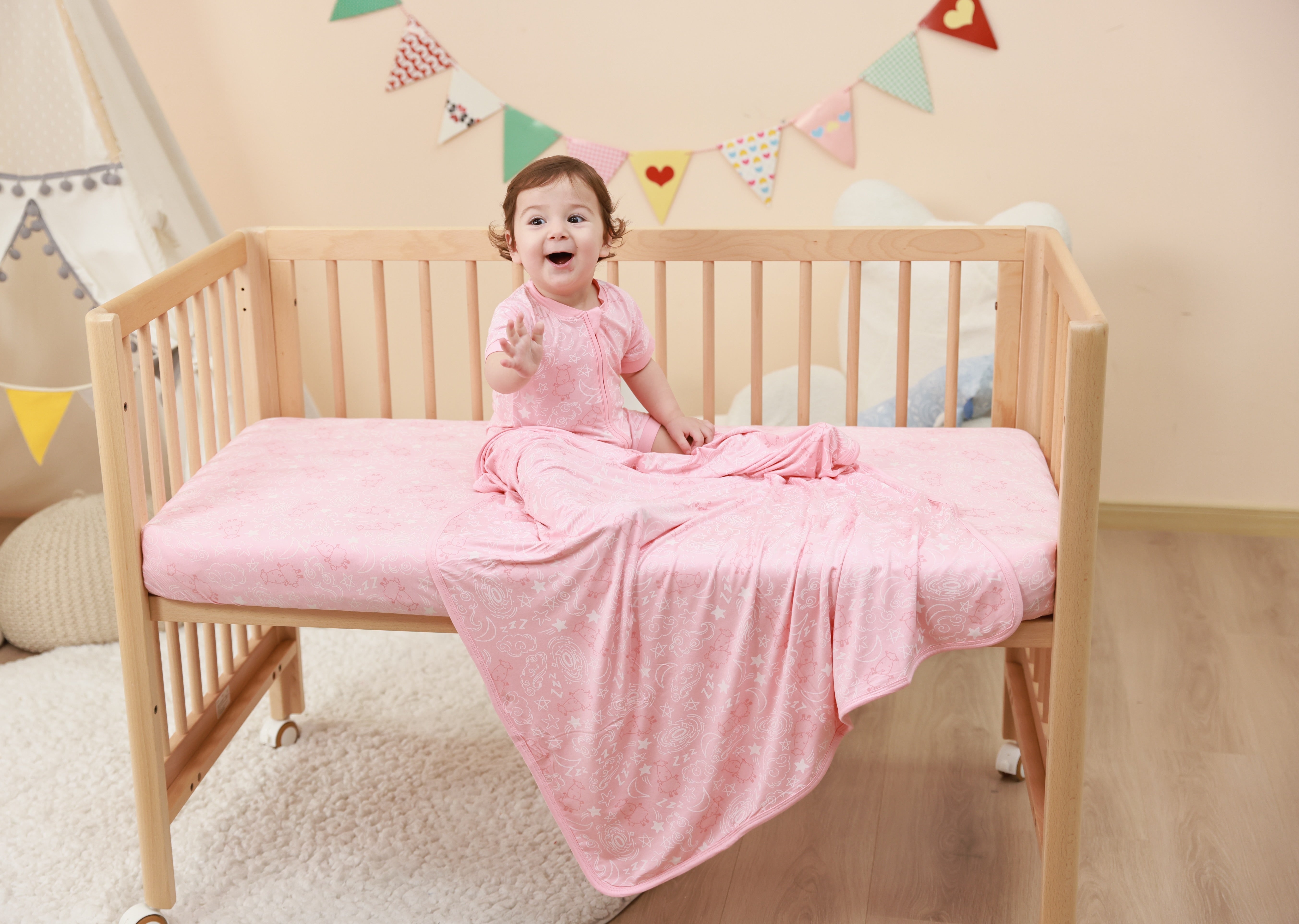 Double Layer Blanket Baa Baa in the Universe Pink Kids