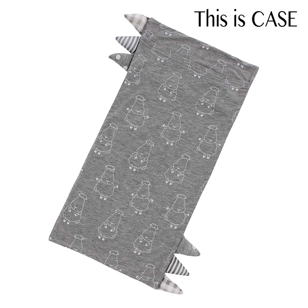 Bed-Time Buddy Case Big Sheepz Grey with Stripe, Polka Dot & Checkers tag Grey - XL