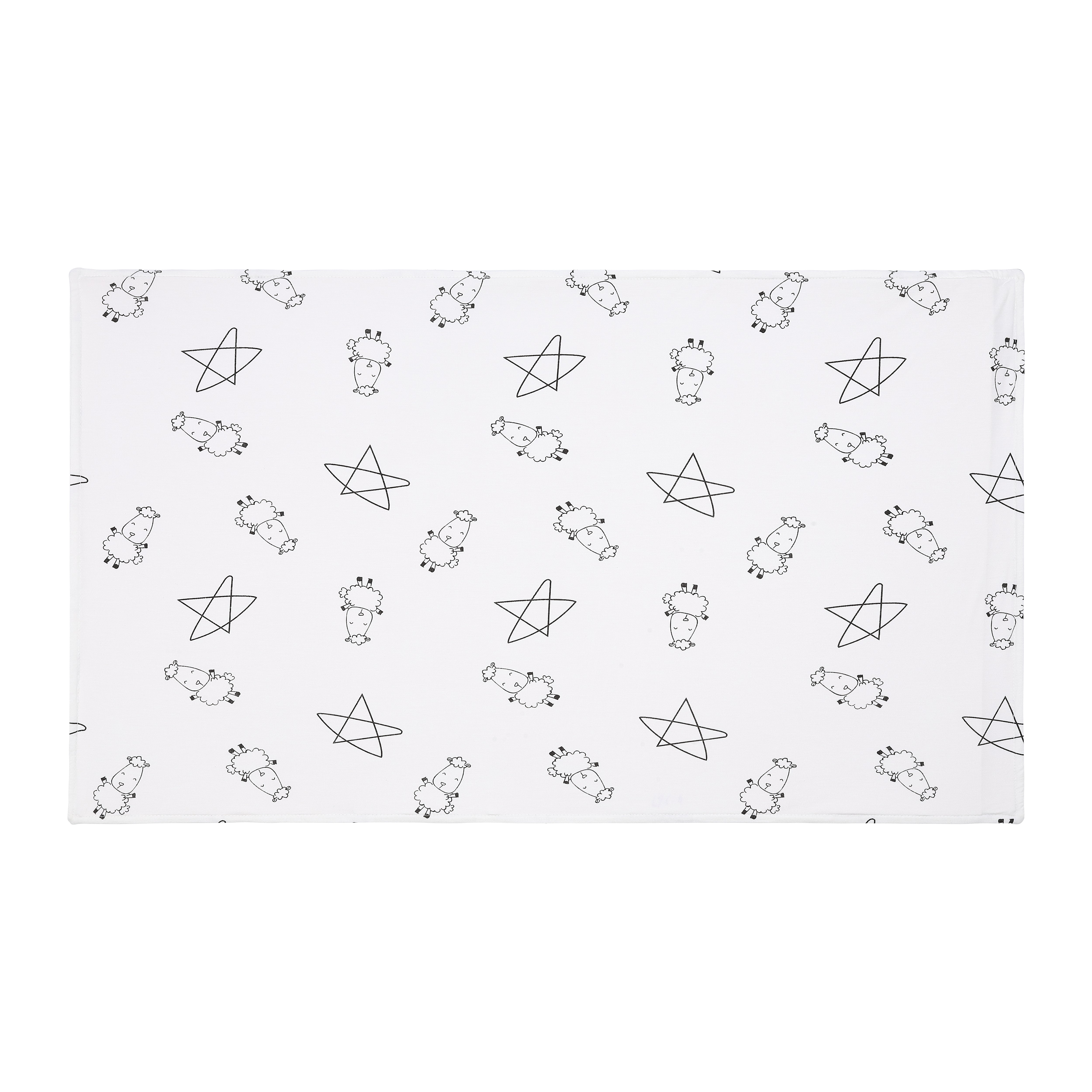 Head Pillow Case Cute Big Star & Sheepz White - Kids