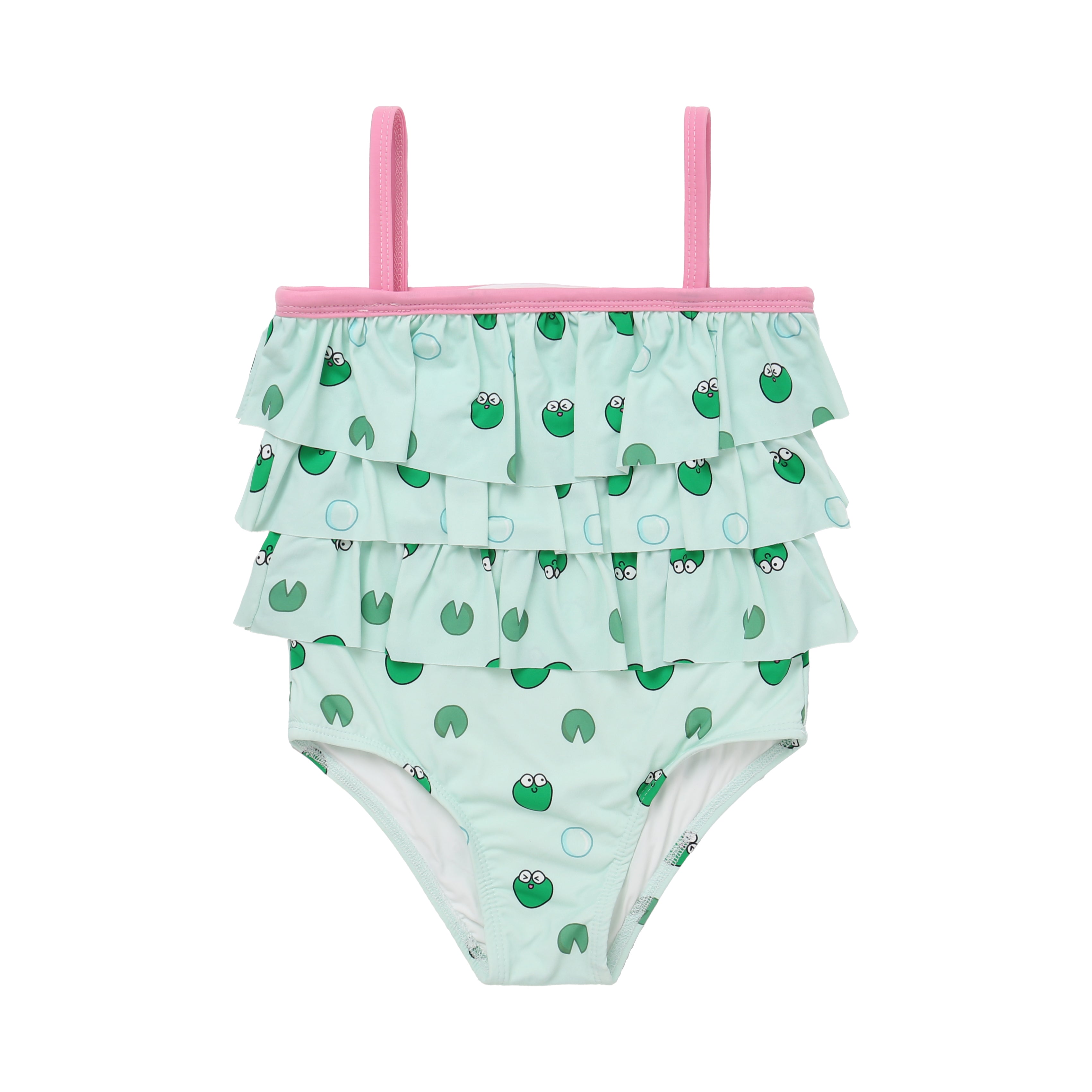 Girls Layered Ruffle Swimsuit 004 Blue