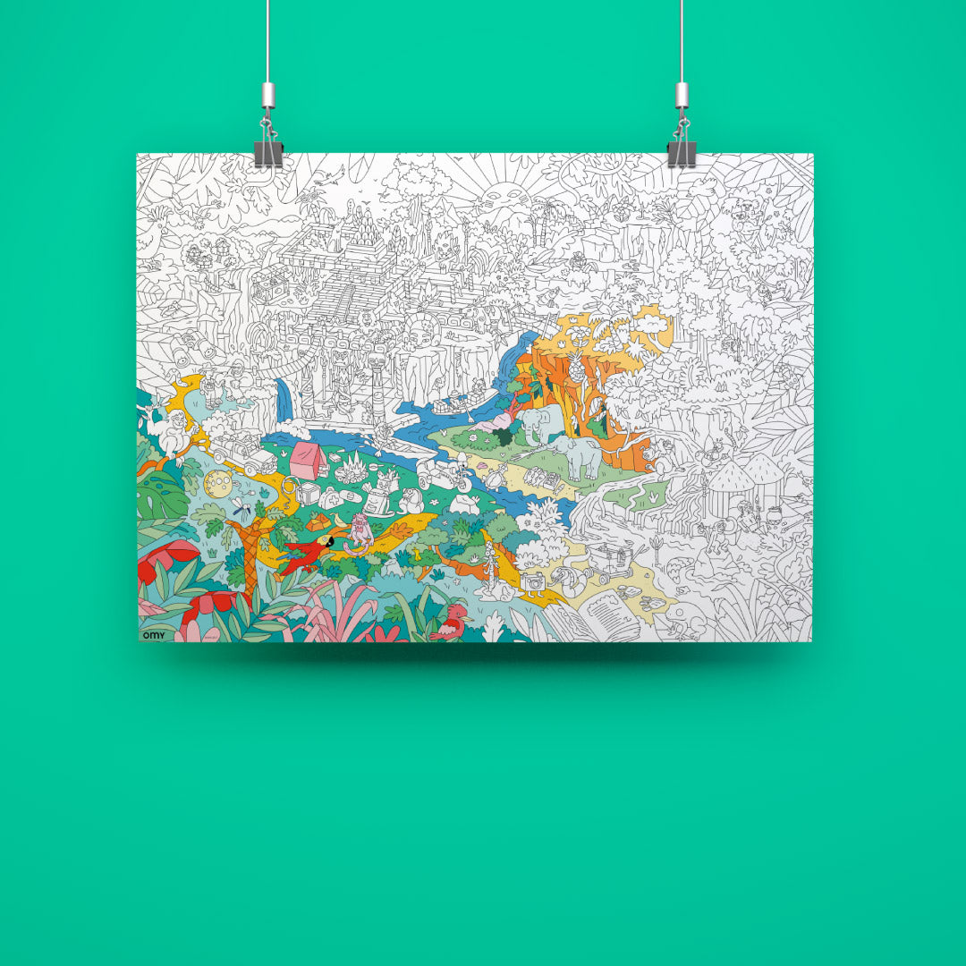 OMY Giant Coloring Poster - Jungle (100 x 70cm)