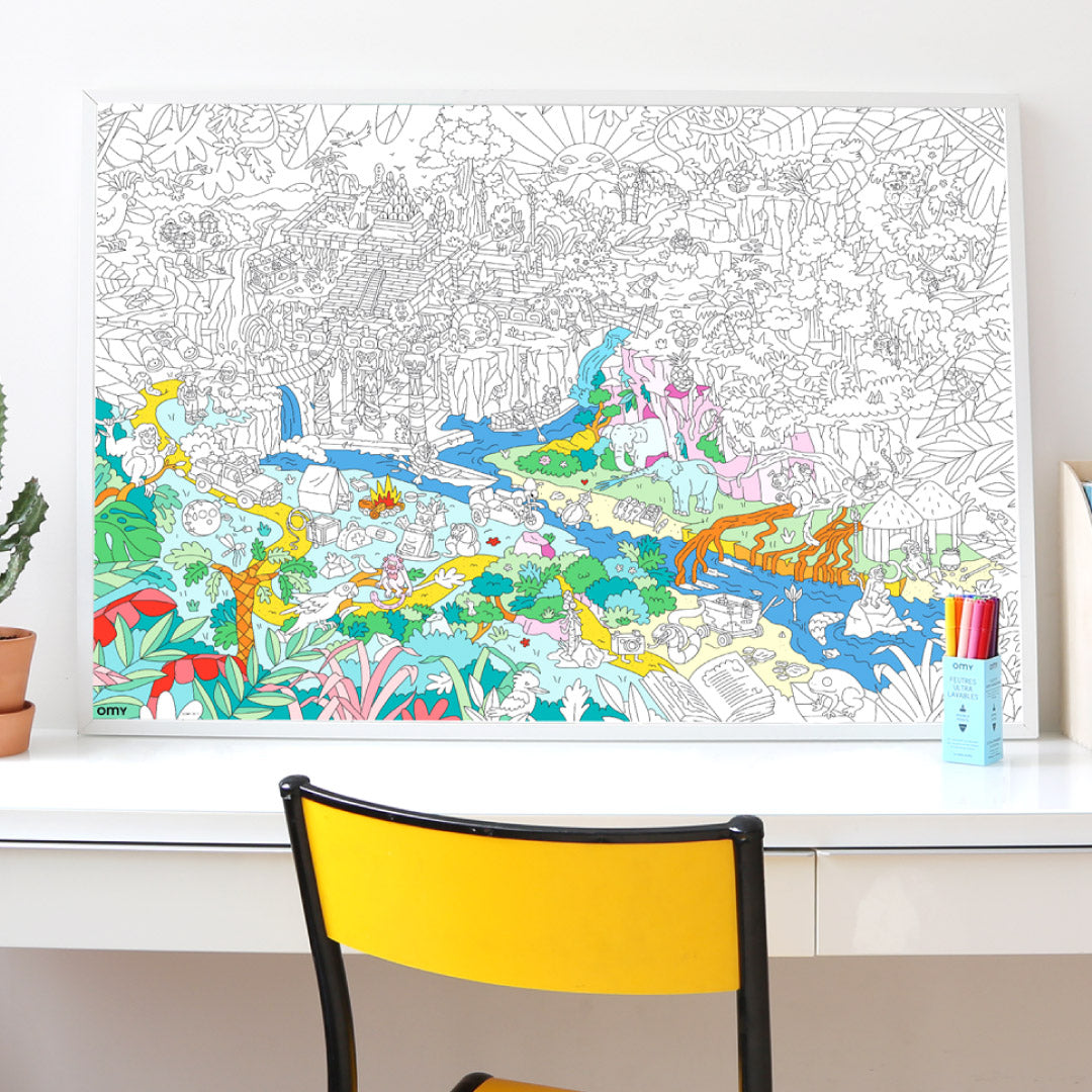 OMY Giant Coloring Poster - Jungle (100 x 70cm)