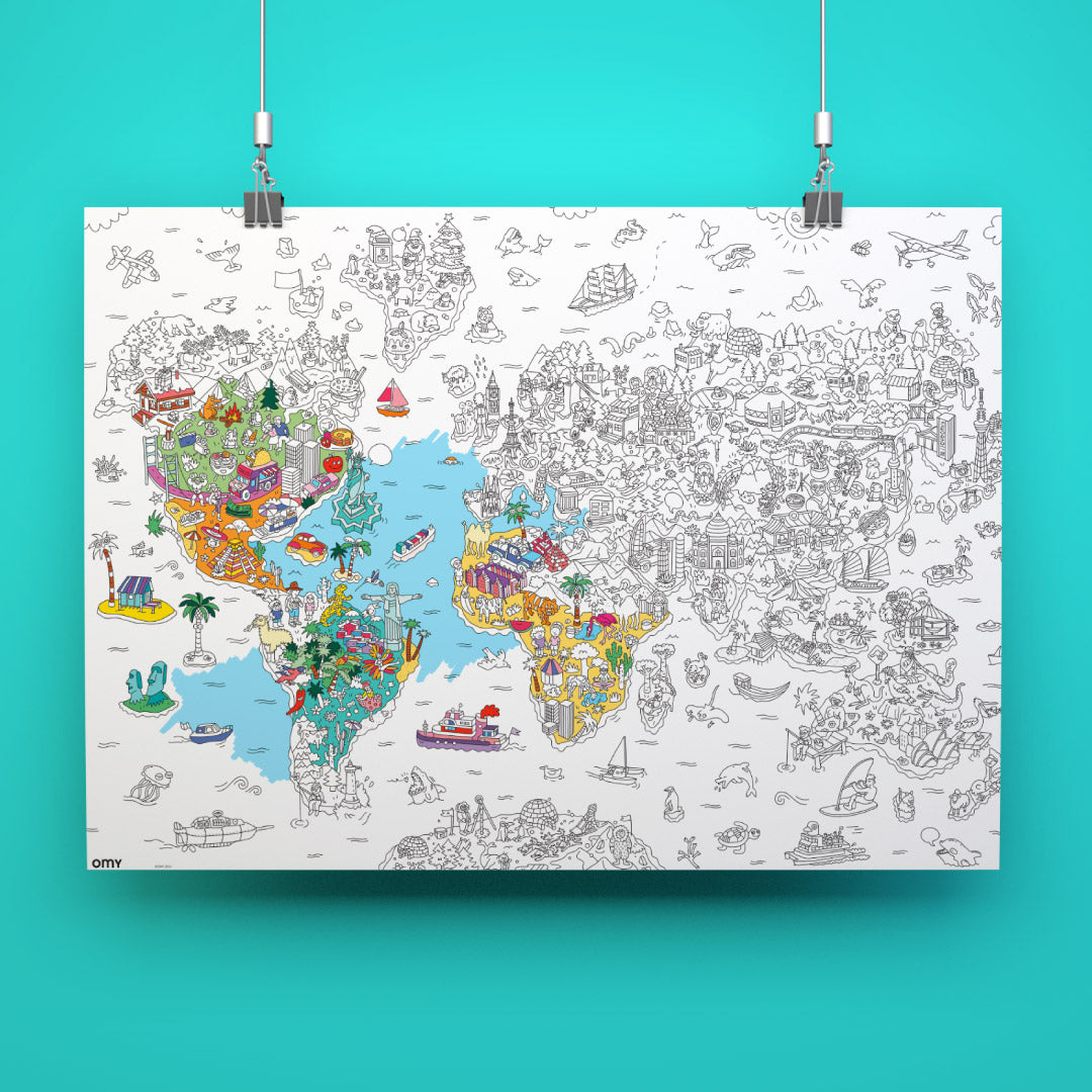 OMY Giant Coloring Poster - Atlas (100 x 70cm)