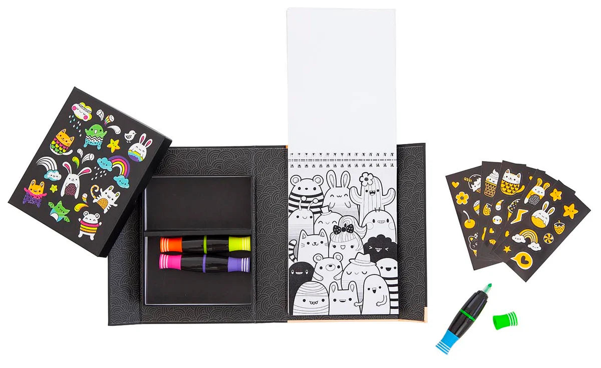 TIGER TRIBE NEON COLOURING SET - UNICORNS & FRIENDS