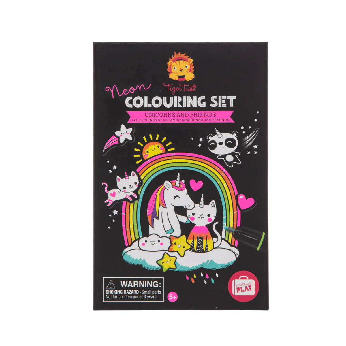 TIGER TRIBE NEON COLOURING SET - UNICORNS & FRIENDS