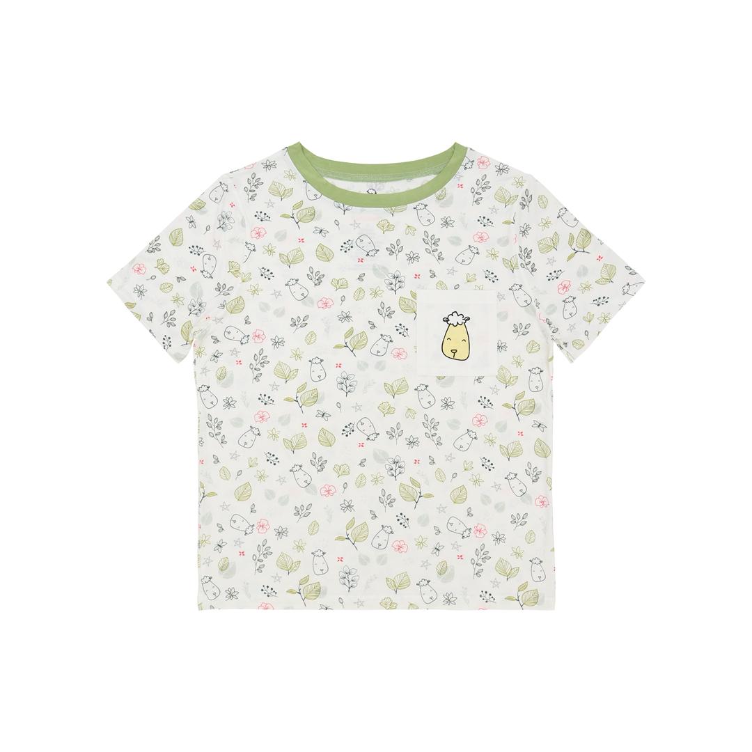 Women Short Sleeve T-Shirt Dream Garden A Cream