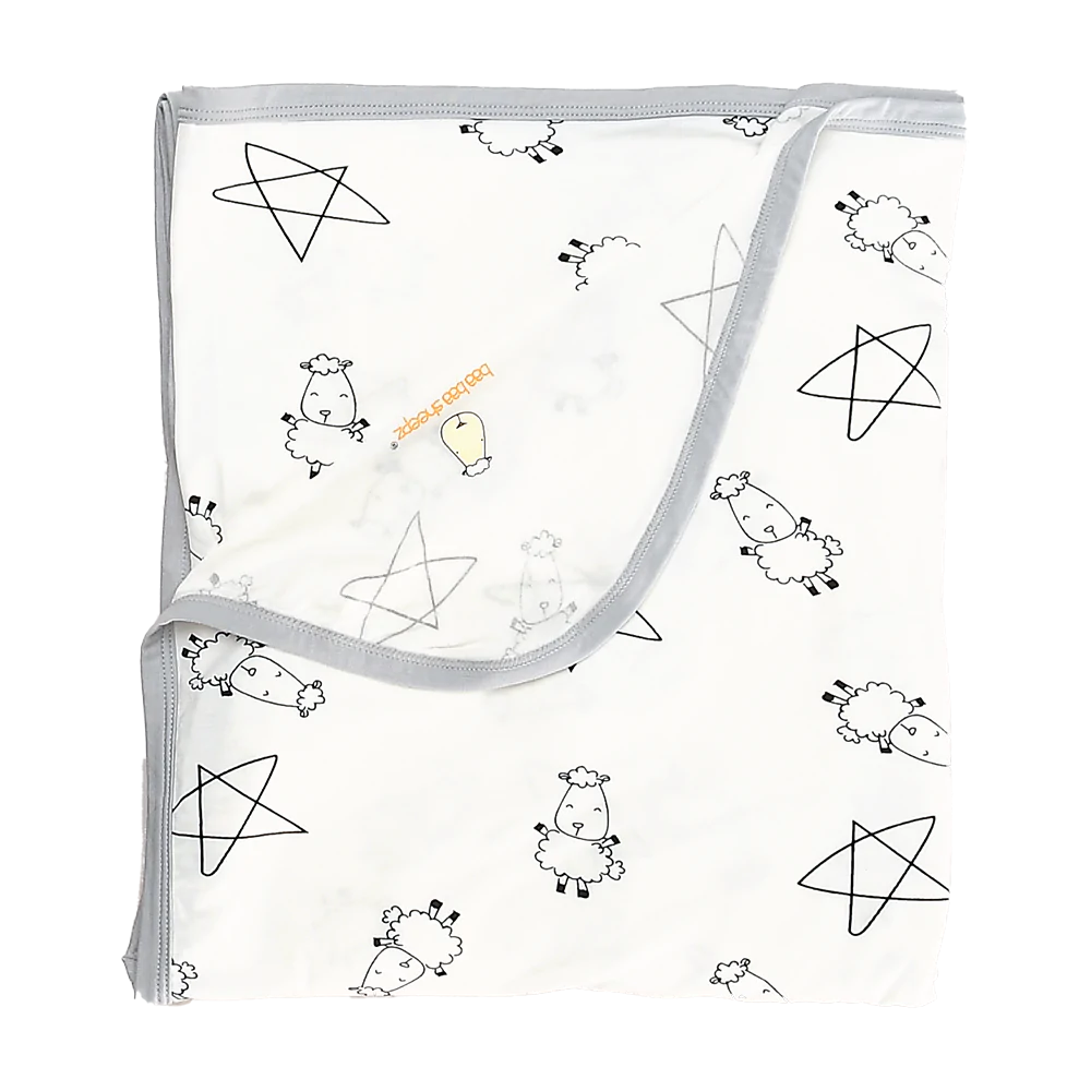 Single Layer Blanket Cute Big Star & Sheepz White - 36M