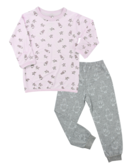 Pyjamas Set Pink Small Sheep & Stars + Grey Big Sheepz