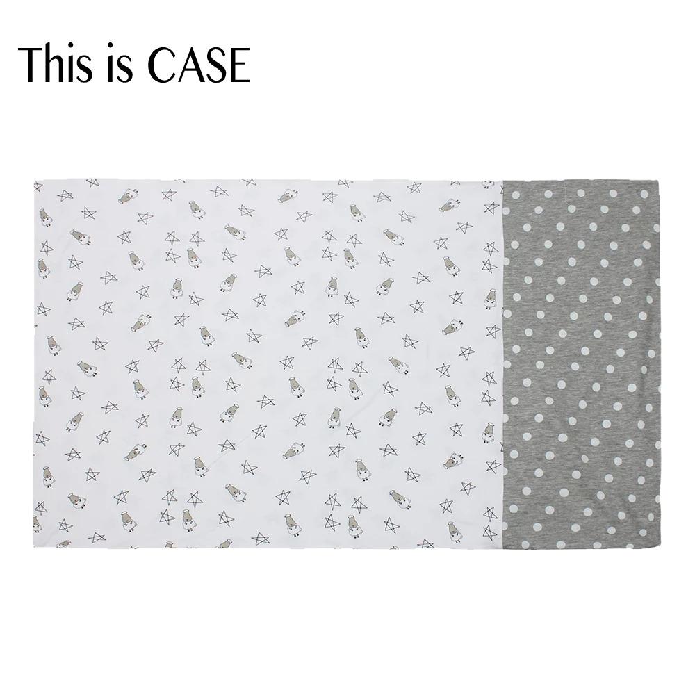 Bed-Time Buddy™ Case Small Star & Sheepz White + Checkers Grey with Stripe tag - Small