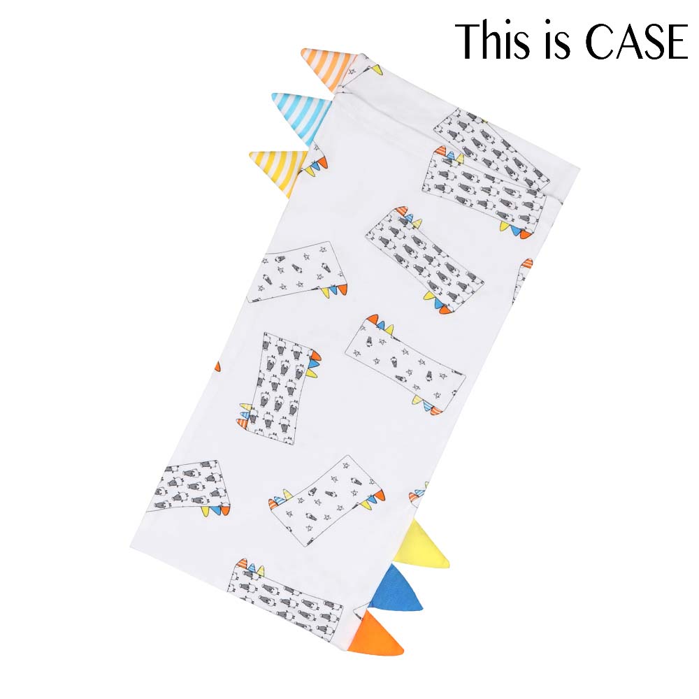 Bed-Time Buddy Case Buddy-Me Everywhere Milk with Color & Stripe tag - Medium