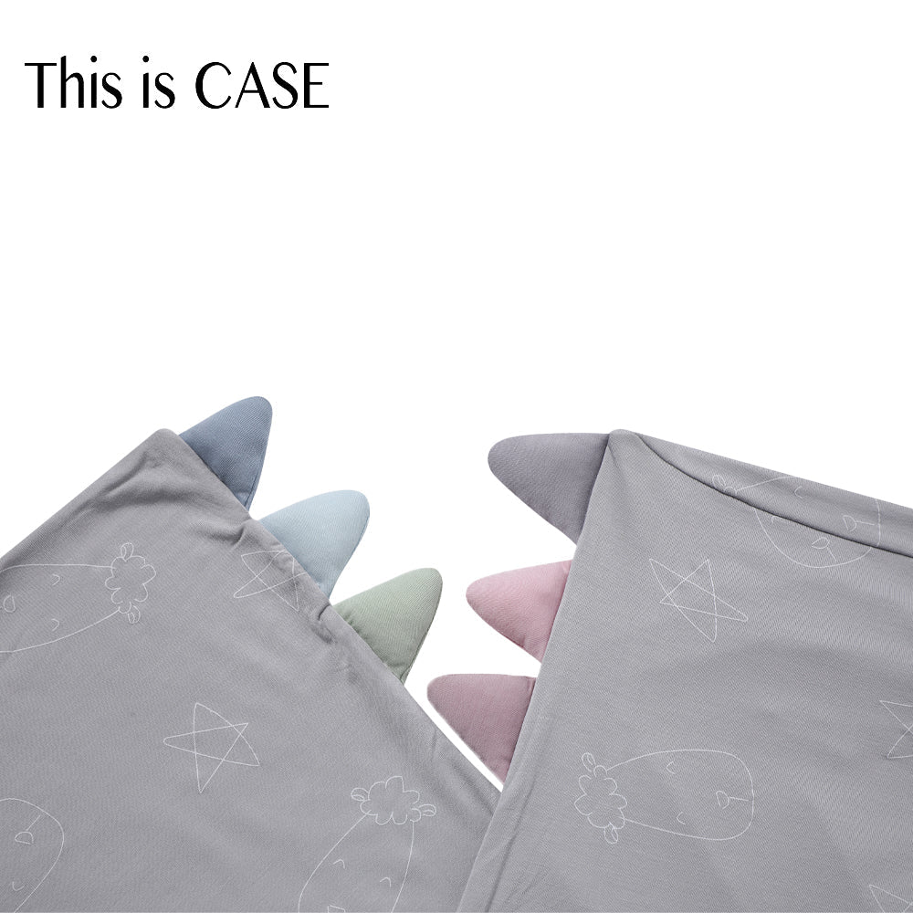 Bed-Time Buddy Case Cute Big Star & Head Grey - Adult