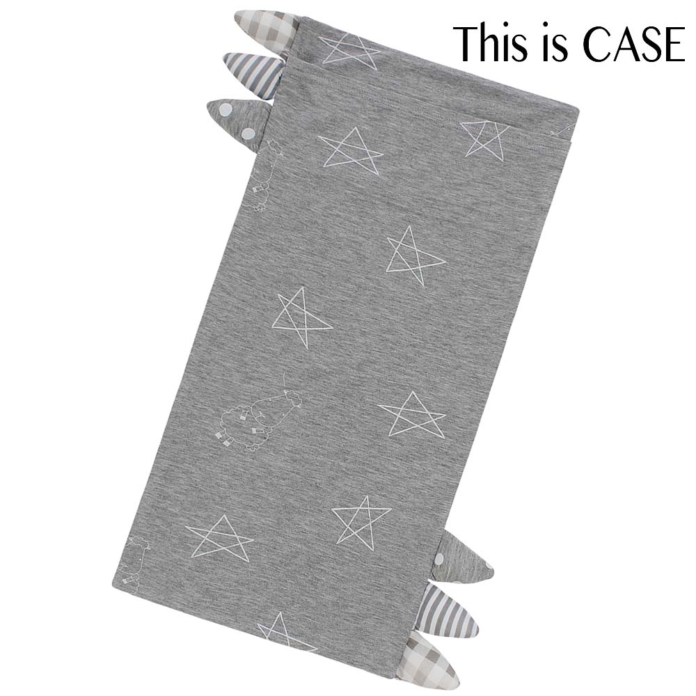 Bed-Time Buddy Case Big Star & Sheepz Grey with Stripe, Polka Dot & Checkers tag Grey - XL
