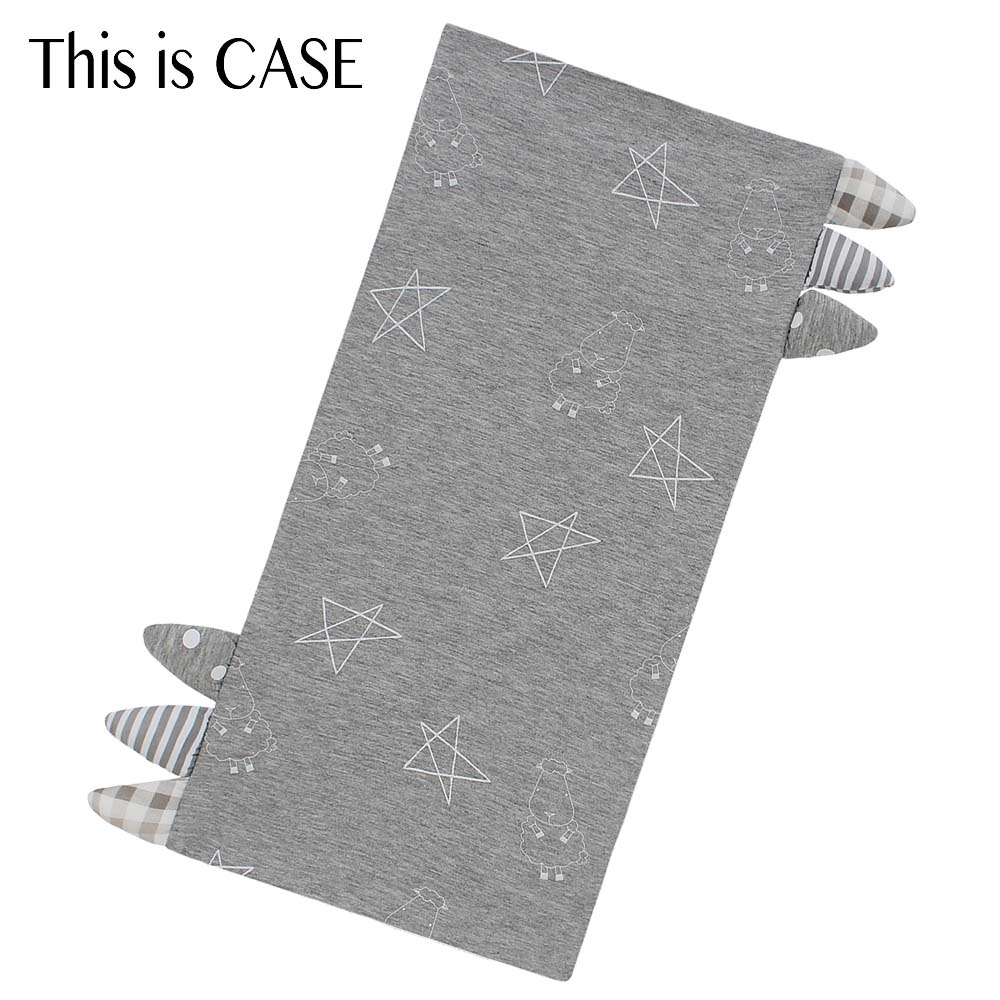 Bed-Time Buddy Case Big Star & Sheepz Grey with Stripe, Polka Dot & Checkers tag Grey - XL