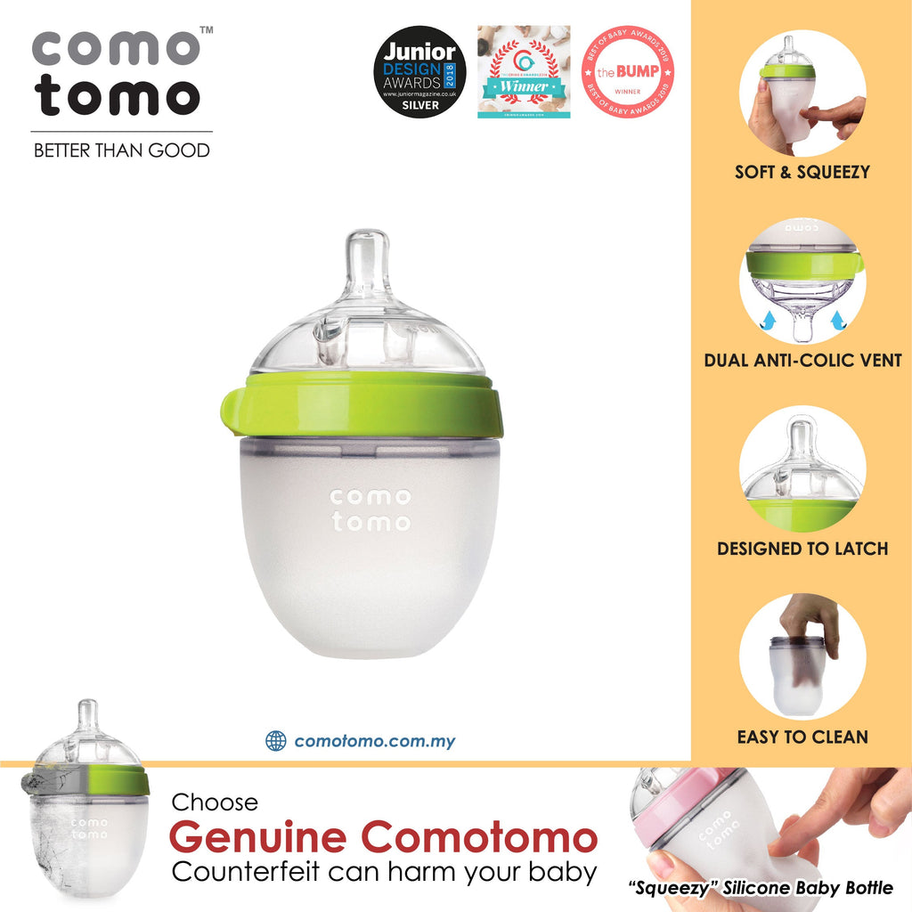 Comotomo Natural Feel Anti-Bacterial Heat Resistance Silicon Baby Bott