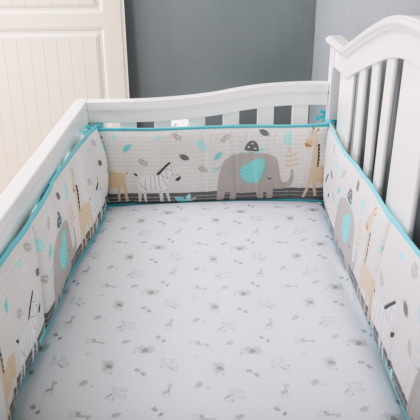 Happy Cot 100% Polyester Fitted Sheet - Animal Tower (N19)