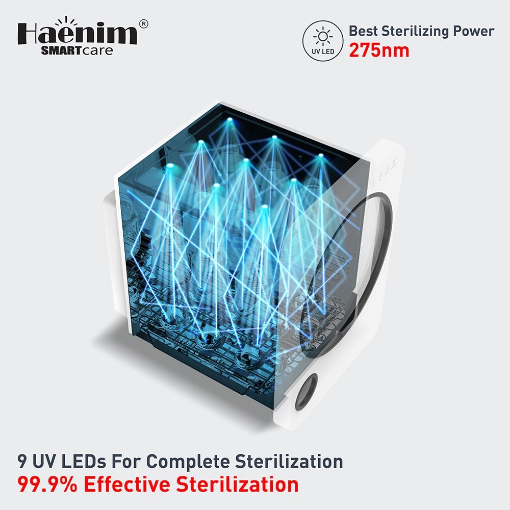 Haenim 3G+ (White Black) Smart View UVC-LED Electric Sterilizer