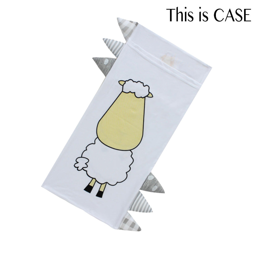 Bed-Time Buddy™ Case Front & Back Sheepz White with Color & Stripe tag - Jumbo