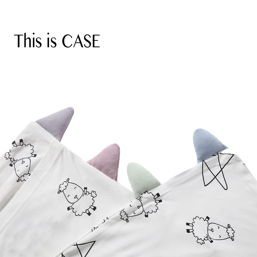 Bed-Time Buddy Case Cute Big Star & Sheepz White with Color tag - Small