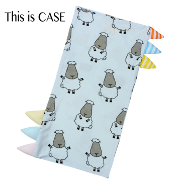 Bed-Time Buddy™ Case Big Sheepz Blue with Color & Stripe tag - Medium