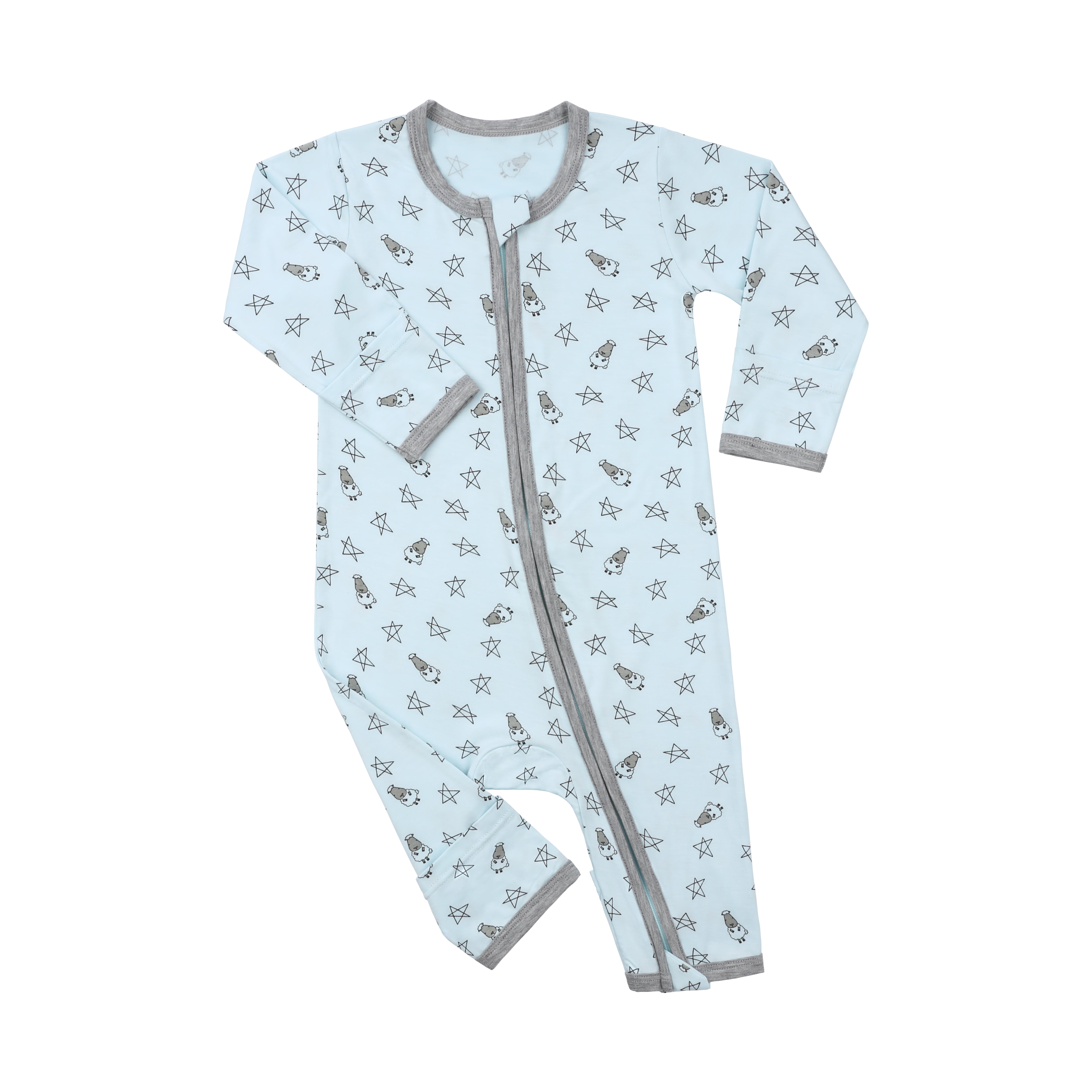 Romper Zip Small Star & Sheepz Blue