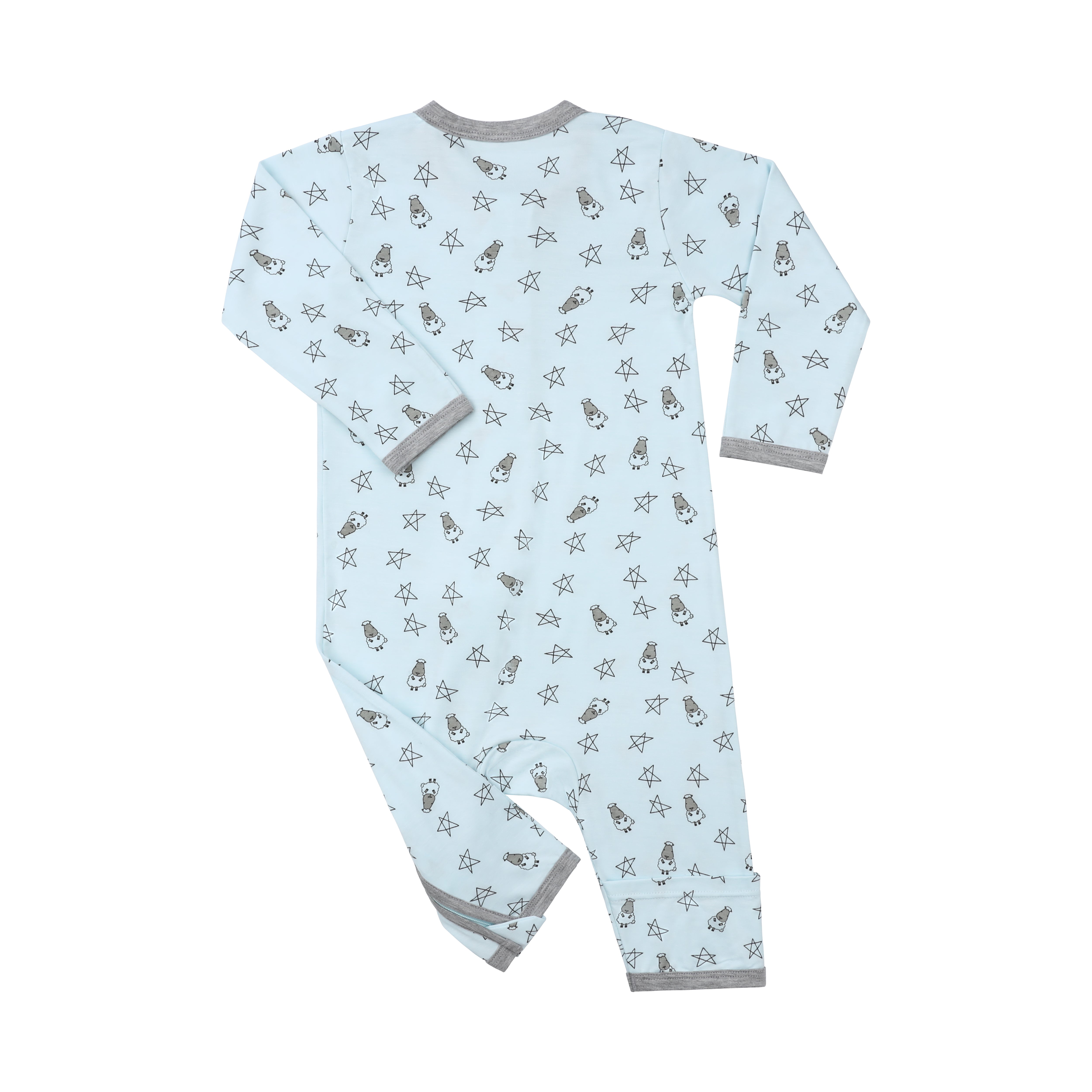 Romper Zip Small Star & Sheepz Blue