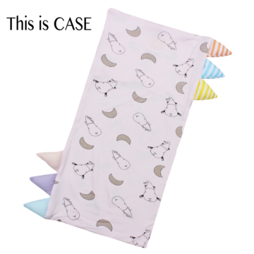 Bed-Time Buddy™ Case Small Moon & Sheepz Pink with Color & Stripe tag - Medium