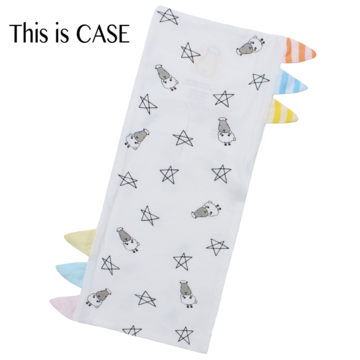 Bed-Time Buddy™ Case Small Star & Sheepz White with Color & Stripe tag - Medium