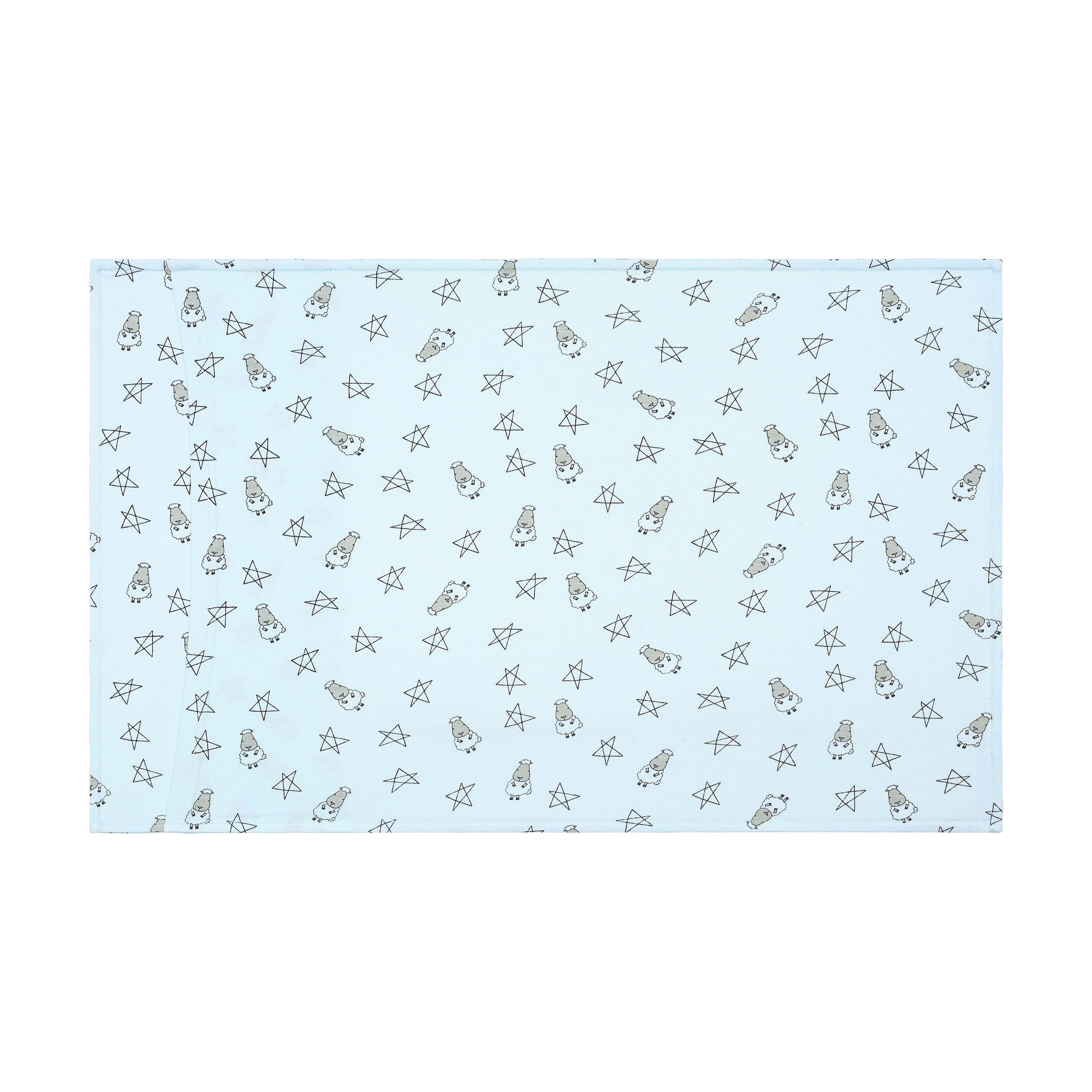 Head Pillow Case Small Star & Sheepz Blue- Kids