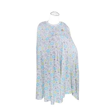 DooDooMooky Bamboo Nursing Cover-Poncho Type-White Mooky Flower Banana