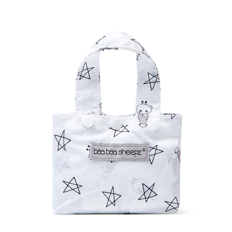 Baa Baa Sheepz Reusable Shopping Bag Small Star & Sheepz White