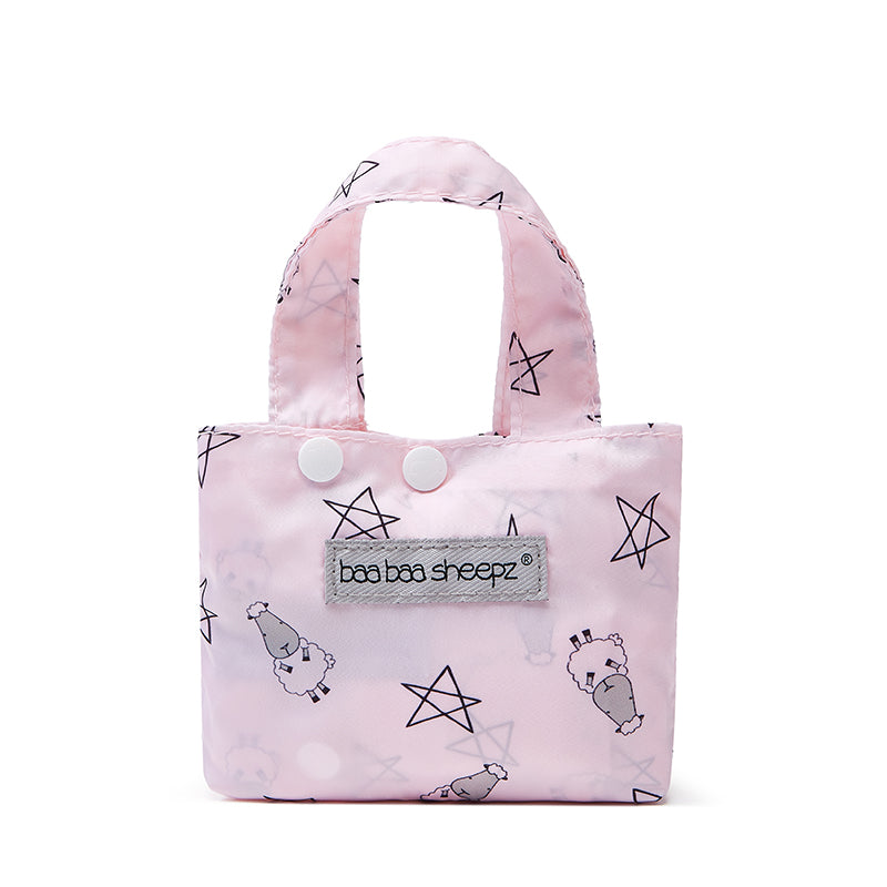 Baa Baa Sheepz Reusable Shopping Bag Small Star & Sheepz Pink